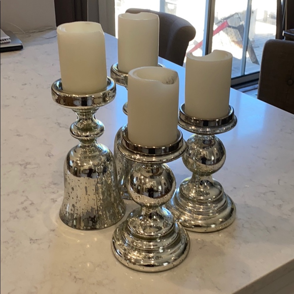 Candle holders with candles